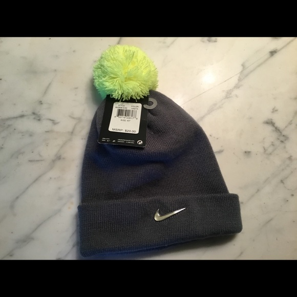 Nike Beanie Grey And Neon Greenyellow 